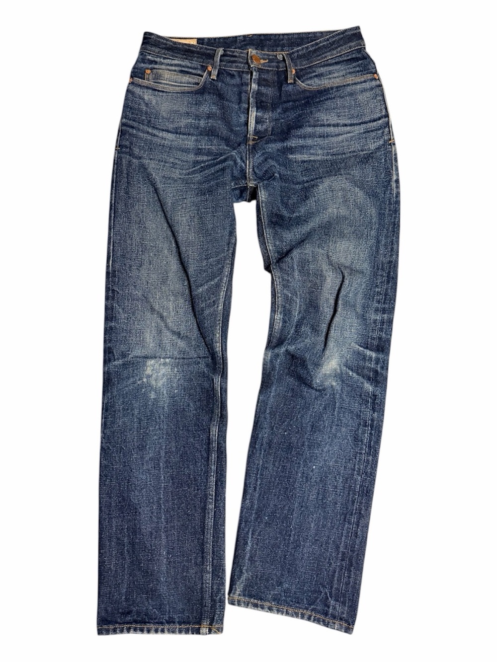 Freenote Cloth Selvedge Straight Jeans in Dark Blue Wash